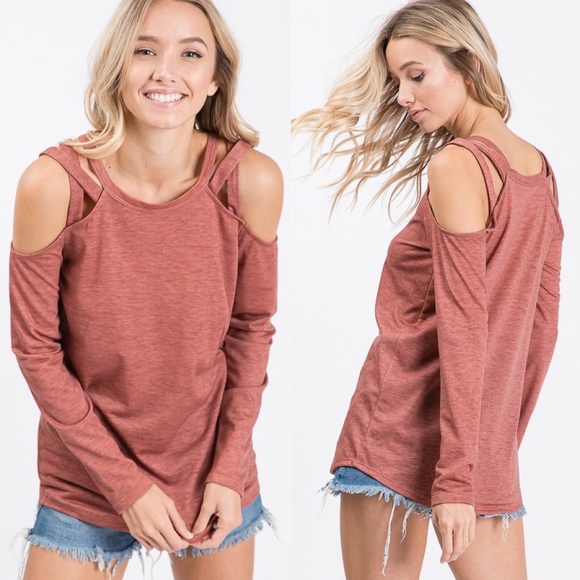 Bellanblue Tops - DONNIE Cut out Shoulder Long Sleeve top